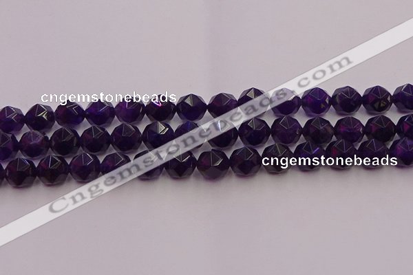 CNA939 15.5 inches 12mm faceted nuggets amethyst gemstone beads