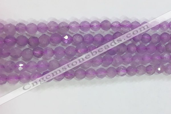 CNA962 15.5 inches 4mm faceted round natural lavender amethyst beads