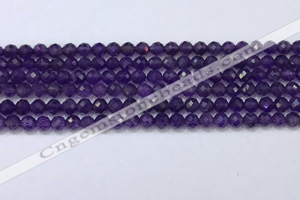 CNA990 15.5 inches 4mmm faceted round amethyst beads wholesale