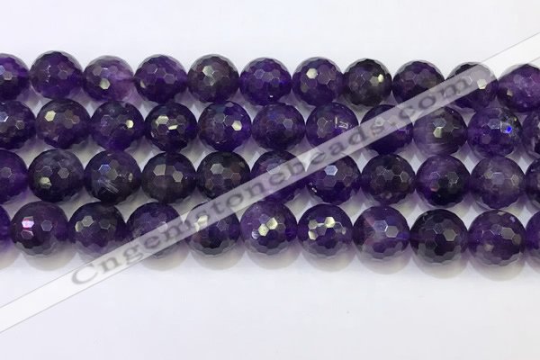 CNA994 15.5 inches 12mmm faceted round amethyst beads wholesale