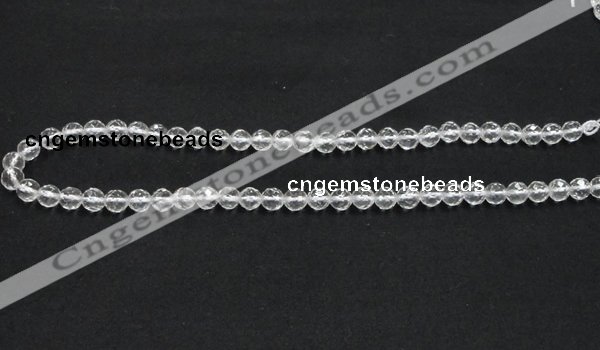 CNC07 15.5 inches 6mm faceted round grade AB natural white crystal beads