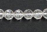 CNC09 15.5 inches 10mm faceted round grade AB natural white crystal beads