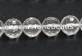 CNC10 15.5 inches 12mm faceted round grade AB natural white crystal beads