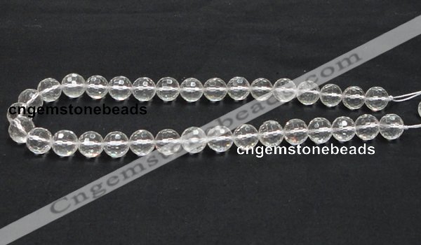 CNC10 15.5 inches 12mm faceted round grade AB natural white crystal beads