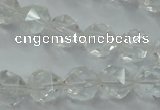 CNC101 15 inches 8mm faceted nuggets white crystal beads