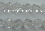 CNC102 15 inches 10mm faceted nuggets white crystal beads