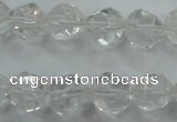 CNC103 15 inches 12mm faceted nuggets white crystal beads