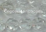 CNC104 15 inches 14mm faceted nuggets white crystal beads