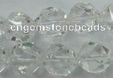 CNC105 15 inches 16mm faceted nuggets white crystal beads