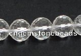 CNC11 15.5 inches 14mm faceted round grade AB natural white crystal beads