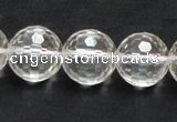 CNC12 15.5 inches 16mm faceted round grade AB natural white crystal beads