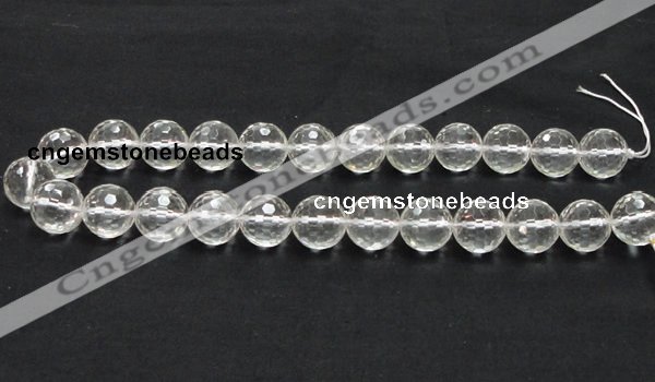 CNC12 15.5 inches 16mm faceted round grade AB natural white crystal beads