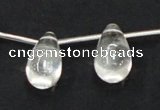 CNC14 15.5 inches 12*22mm teardrop grade AB natural white crystal beads