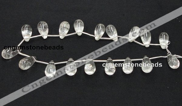 CNC14 15.5 inches 12*22mm teardrop grade AB natural white crystal beads