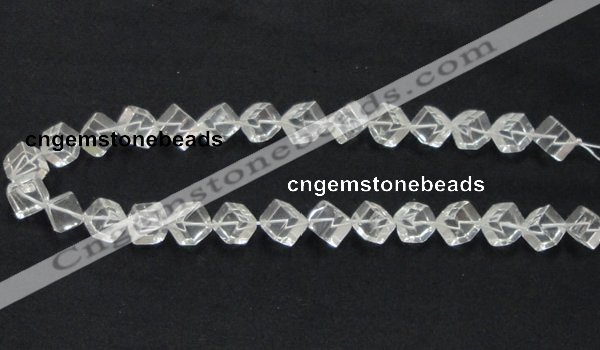 CNC15 15.5 inches 10*10mm cubic grade AB natural white crystal beads