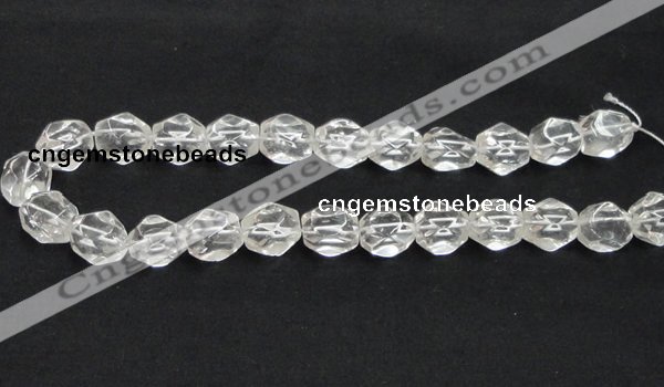 CNC16 13*18mm faceted nugget grade AB natural white crystal beads