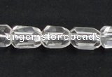 CNC17 10*14mm faceted freeform grade AB natural white crystal beads