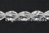 CNC19 8*12mm twisted rice grade AB natural white crystal beads