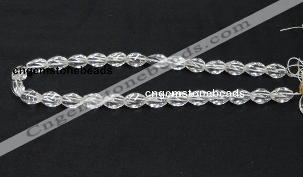 CNC19 8*12mm twisted rice grade AB natural white crystal beads