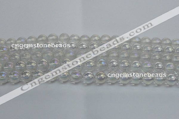 CNC202 15.5 inches 8mm round AB-color white crystal beads