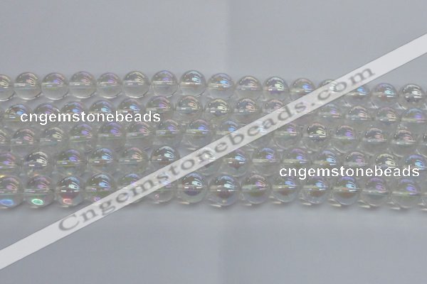 CNC203 15.5 inches 10mm round AB-color white crystal beads