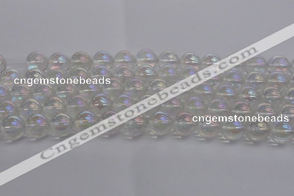 CNC204 15.5 inches 12mm round AB-color white crystal beads