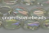 CNC216 15.5 inches 10*14mm oval AB-color white crystal beads