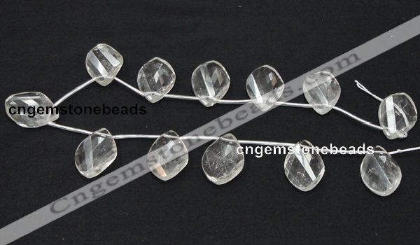 CNC23 20*30mm twisted briolette grade AB natural white crystal beads