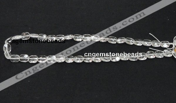 CNC24 8*10mm faceted rectangle grade AB natural white crystal beads