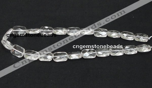 CNC25 13*18mm faceted rectangle grade AB natural white crystal beads