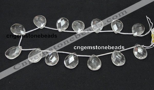 CNC27 18*25mm briolette grade AB natural white crystal beads