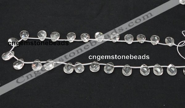 CNC28 10*14mm briolette grade AB natural white crystal beads