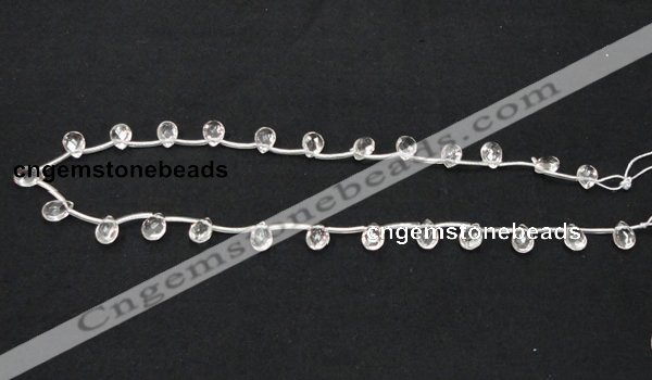 CNC29 6*9mm briolette grade AB natural white crystal beads wholesale