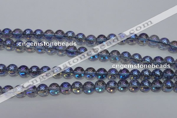 CNC302 15.5 inches 8mm round AB-color white crystal beads