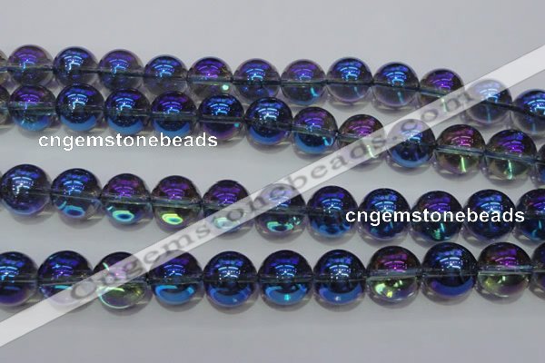 CNC305 15.5 inches 14mm round AB-color white crystal beads