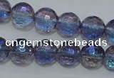 CNC311 15.5 inches 6mm faceted round AB-color white crystal beads