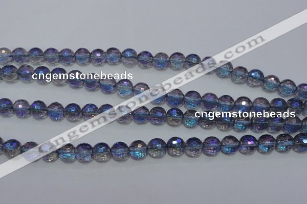 CNC311 15.5 inches 6mm faceted round AB-color white crystal beads