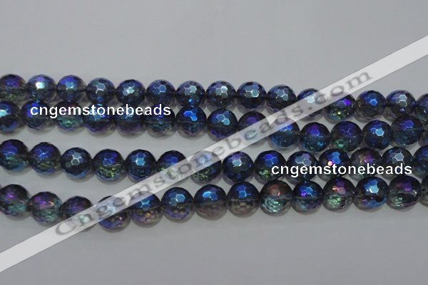 CNC313 15.5 inches 10mm faceted round AB-color white crystal beads