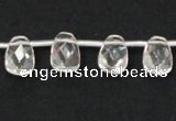 CNC34 8*12mm faceted trapezoid grade AB natural white crystal beads