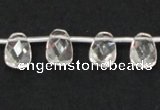CNC34 8*12mm faceted trapezoid grade AB natural white crystal beads