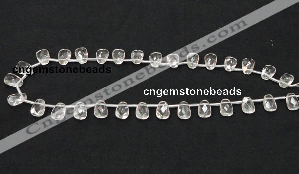 CNC34 8*12mm faceted trapezoid grade AB natural white crystal beads