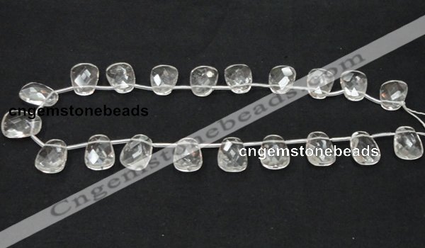 CNC35 13*18mm faceted trapezoid grade AB natural white crystal beads