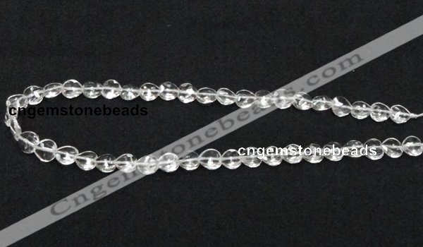 CNC37 10*10mm faceted heart grade AB natural white crystal beads