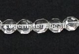 CNC40 10*10mm octagonal grade AB natural white crystal beads wholesale