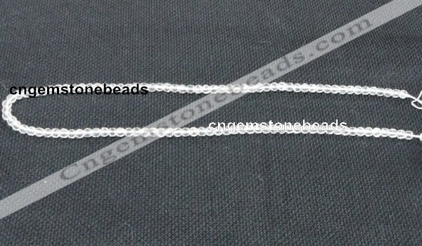 CNC50 15.5 inches 4mm faceted round grade A natural white crystal beads