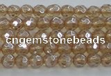 CNC516 15.5 inches 4mm faceted round dyed natural white crystal beads