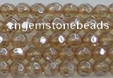 CNC517 15.5 inches 6mm faceted round dyed natural white crystal beads