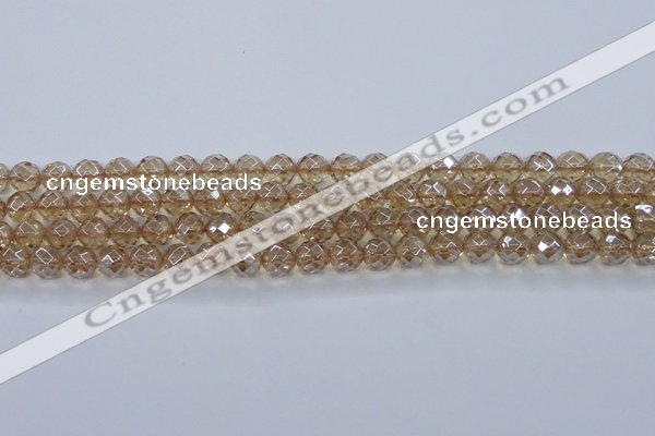 CNC519 15.5 inches 10mm faceted round dyed natural white crystal beads