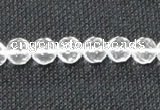 CNC52 15.5 inches 8mm faceted round grade A natural white crystal beads