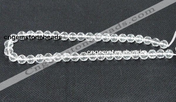 CNC53 15.5 inches 10mm faceted round grade A natural white crystal beads